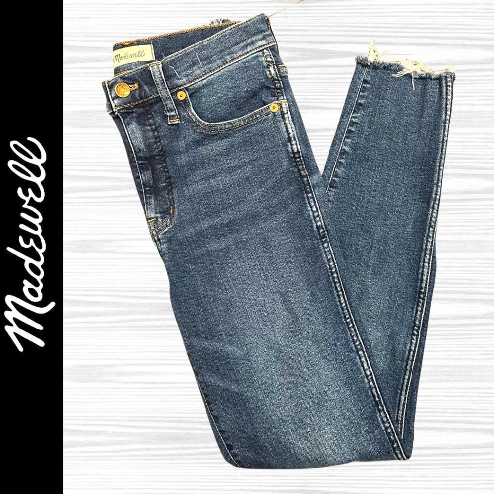 Madewell Women’s Roz Wash 10” High-Rise Skinny Raw Hem Jeans || Size 27